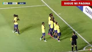 GOL DE JUSTIN LERMA PARA EL EMPATE ECUADOR 1 VS 1 ARGENTINA SUDAMERICANO SUB 15 [upl. by Clementina]