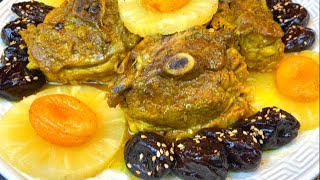 Recette idéale du RAMADAN  un SAVOUREUX TAJINE à lagneau pruneaux abricots moelleux et ananas [upl. by Eibreh]