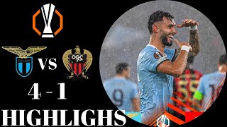 SS Lazio vs OGC Nice 41 Highlights  Europa League 2024 [upl. by Eelidnarb757]