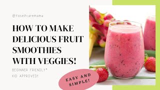 Simple and easy fruit smoothie recipe follow along how to make a delicious fruit smoothie beginner [upl. by Euqinad]