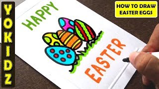 HOW TO DRAW EASTER EGGS EASY [upl. by Conyers]