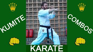 KARATE Kumite Techniques  Punch Kick Combinations [upl. by Tterrag812]