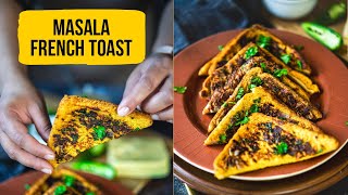 Masala French Toast Indian Style  Masala Cheese French Toast  Savory French Toast  ASMR [upl. by Alamaj]