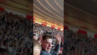 Leicester fans celebrate last minute winner premierleague lcfc LeicesterCity [upl. by Ahsitahs]