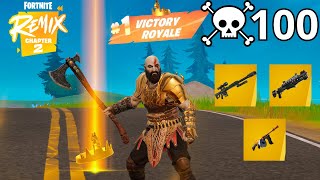 100 Elimination KRATOS Solo Vs Squads quotZero Buildquot Gameplay WINS Fortnite Chapter 2 REMIX [upl. by Chitkara419]