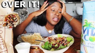 I FILED A POLICE REPORT CHIPOTLE MEXICAN GRILL MUKBANG [upl. by Lilak115]