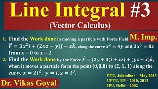 Line Integral 3 in Hindi VImp  Vector Calculus  Engineering Mathematics [upl. by Yolanthe]