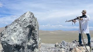 Cutting a Giant Rock in half with a Giant Gun M60 [upl. by Yzzik]