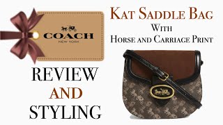 COACH Kat Saddle Bag With Horse and Carriage Print  REVIEW amp STYLING [upl. by Godewyn]