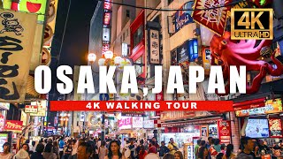 🇯🇵 JAPAN OSAKA NIGHT WALK 🐙 DOTONBORI FOOD STREET 4K HDR  60 fps [upl. by Sukramaj]