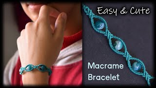 Macrame Tutorial  Easy and Fast Macrame Bracelet Tutorial for Beginners  DIY [upl. by Vasileior]