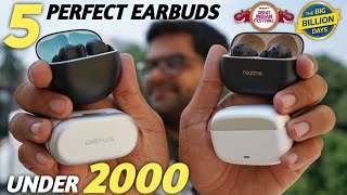 5 Best Earbuds Under 2000 in India 2023 Perfect Earbuds ⚡⚡ Ranking Top 5 TWS Under 2000 ⚡⚡ [upl. by Berni]