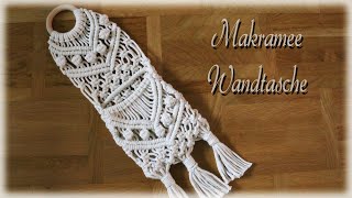 Makramee Wandtasche  DIY  Macrame Pocket Wall Hanging [upl. by Yelwar477]