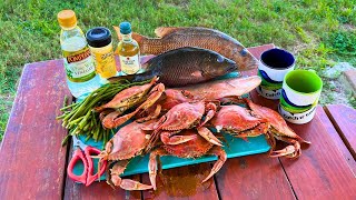 Catching a Florida Coast FEAST Blue Crab n Snapper Cookup [upl. by Jimmie132]