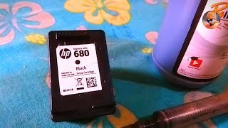 HP 680 cartridge refill  How to refill HP 680 black ink cartridge [upl. by Hoopes]