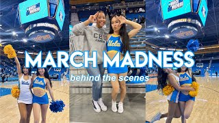 Behind the Scenes of March Madness as a UCLA Cheerleader  Round 1 UCLA vs CBU at Pauley Pavillion [upl. by Jeggar18]