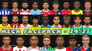 PES 2017 NEW MEGA FACEPACK 202425 [upl. by Attennyl413]