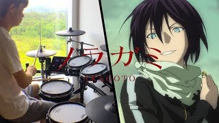 Noragami Aragoto OP FULL ノラガミ Aragoto 【狂乱Hey Kids】THE ORAL CIGARETTES  Drum Coverを叩いてみた [upl. by Lipp]