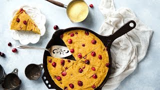 Brown Butter Cranberry Pumpkin Cornbread Recipe [upl. by Sneve]