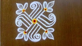 4 attractive mini rangoli design for beginners 3×3 dots small muggulu Thiru Aarooran kolangal [upl. by Rodmun214]