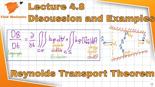 Fluid Mechanics 48  Discussion of the Reynolds Transport Theorem [upl. by Thorndike]