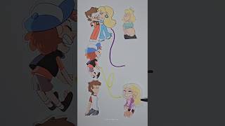 Gravity Falls Dipper and Pacifica Love Story Line Puzzle🧡 shorts viral art craft [upl. by Yadnil]