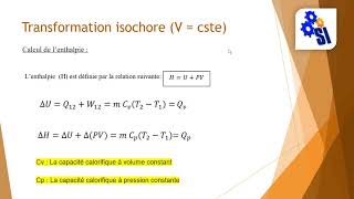 Transformation isochore V  cste [upl. by Orazio]