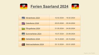 Ferien Saarland 2024 [upl. by Li]