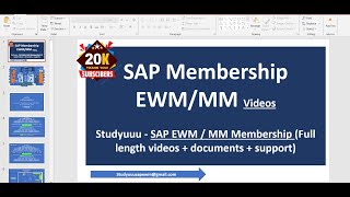 Studyuuu  SAP EWM  MM Membership Full length videos  documents  support [upl. by Elyod]