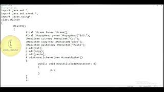 Java  Swing class JPopupMenu  CodeLearning [upl. by Codi]