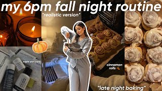 my realistic 6pm fall night routine🌙🍂🧁روتيني المسائي من مورا نهار طويل 🌻🍒🤎baking night🫖🍩 [upl. by Tamas]