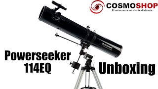 🎁 Unboxing 🔭Telescopio Celestron Powerseeker 114EQ 21045  ⭐ Como viene que incluye 🪐 [upl. by Annaeoj60]