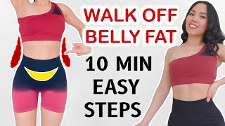 WALK OFF BELLY FAT lose lower belly pooch amp love handles with EASY STEP INDOOR 7 day challenge [upl. by Palla91]