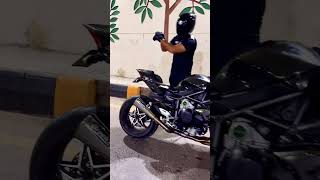 Use Headphones For End exhaust whistle sound kawasaki ninja h2 bike superbike viral shorts [upl. by Noired]