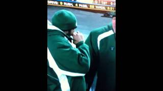 Mark Sanchez wipes booger on Mark Brunells jacket [upl. by Eiramasil590]