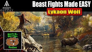 Assassins Creed Odyssey  How to Beat the Lykaon Wolf  Beast Fight made Easy [upl. by Hsetih]