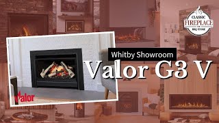 Valor G3 Gas Insert  Burning at our Whitby Showroom 739VN [upl. by End]