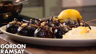 Caramelised Figs with Balsamic Vinegar Rosemary and Ricotta  Gordon Ramsay [upl. by Allemap284]