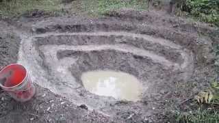 Hand Dug Pond  for making cob [upl. by Annalla]