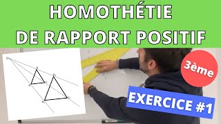 Homothétie de rapport positif  Construire un triangle 3ème [upl. by Enyrhtac825]