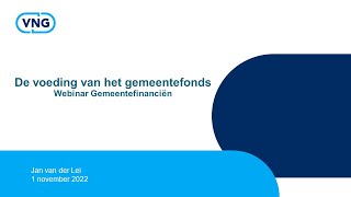 Webinar Gemeentefinanciën  De voeding van het gemeentefonds 1 november 2022 [upl. by Kathleen566]