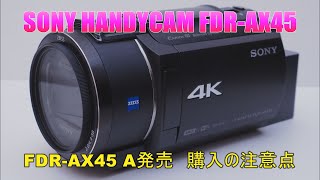 4K【SONY Handycam FDRAX45】 FDRAX45 A発売へ 購入前に前機種をおさらい。FDRAX45との違いは？ ソニー handycam fdrax45 [upl. by Ayit]