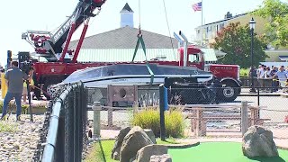 SCENE VIDEO Wreckage recovered from deadly boat crash in Old Saybrook [upl. by Fenelia801]