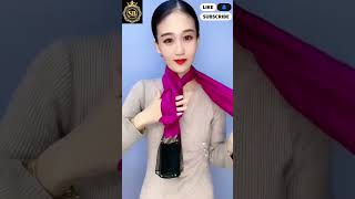 Scarf Styles for girls easy Shawl Scarf Styles  Short Scarf styles short shots sharinabeagum [upl. by Ostler]