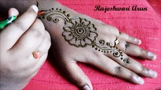 simple easy henna mehndi designs for hands  mehndi designs for beginners [upl. by Sakul]