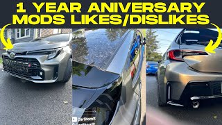 2023 GR Corolla MODS like and Dislike 1 year Anniversary [upl. by Ehrsam]