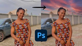 Simple Way to Change Sky Color in Photoshop  Photoshop for Beginners [upl. by Willette]