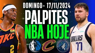 PALPITES NBA PARA HOJE 17 11 24 DOMINGO  BILHETE PRONTO [upl. by Bright553]