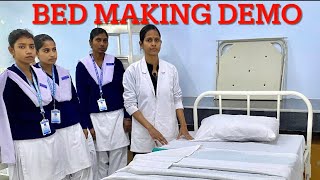 BED MAKING DEMONSTRATION Bed making Practical nursing Procedure All nursing practical exams2024 [upl. by Algie675]