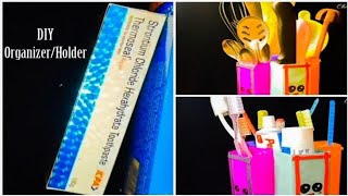 Craft ideas with waste toothpaste box  How to make organizer out of empty tooth paste boxes [upl. by Mohammad349]